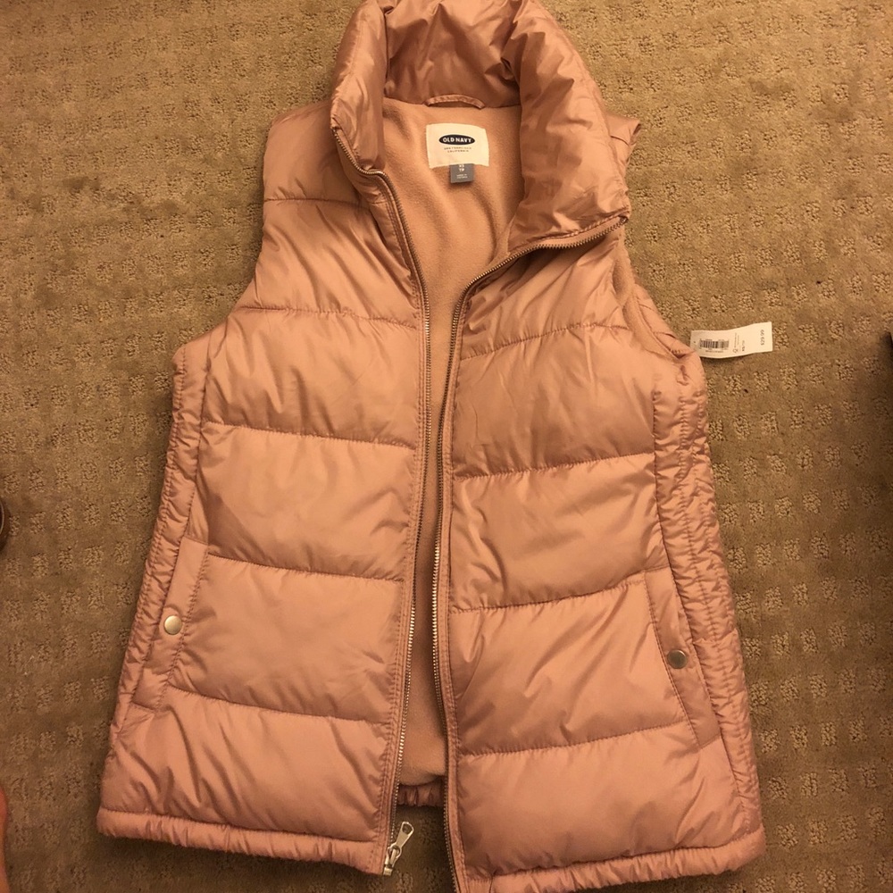 Pink Old Navy down/puffy vest XS NWT